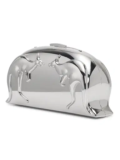 Zimmermann Women's Rapture Kangaroo-Motif Metallic Clutch | Thumbnail 4