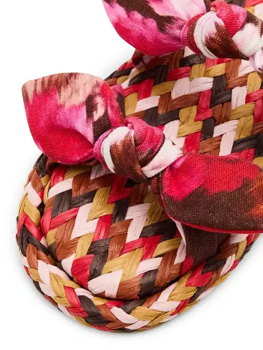 Zimmermann Women's Carousel Printed Linen Slip-On Sandals - Chocolate Rose - Size 11 | Thumbnail 5 Zimmermann Women's Carousel Printed Linen Slip-On Sandals - Chocolate Rose - Size 11 | Thumbnail 5