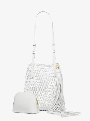 Michael Kors Collection Loli Macramé Shoulder Bag in White - One Size by Michael Kors Collection | Thumbnail 14 Michael Kors Collection Loli Macramé Shoulder Bag in White - One Size by Michael Kors Collection | Thumbnail 14