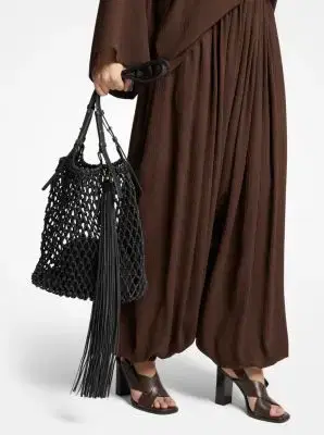 Michael Kors Collection Loli Macramé Shoulder Bag in White - One Size by Michael Kors Collection | Thumbnail 4 Michael Kors Collection Loli Macramé Shoulder Bag in White - One Size by Michael Kors Collection | Thumbnail 4