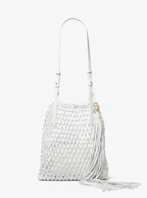 Michael Kors Collection Loli Macramé Shoulder Bag in White - One Size by Michael Kors Collection | Thumbnail 6 Michael Kors Collection Loli Macramé Shoulder Bag in White - One Size by Michael Kors Collection | Thumbnail 6