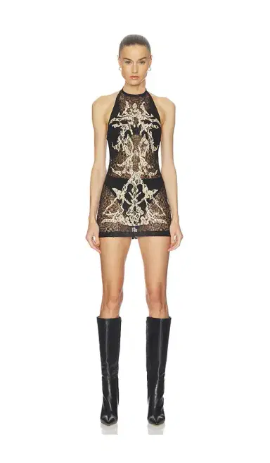HAELO Feather Lace Mini Dress | Thumbnail 6