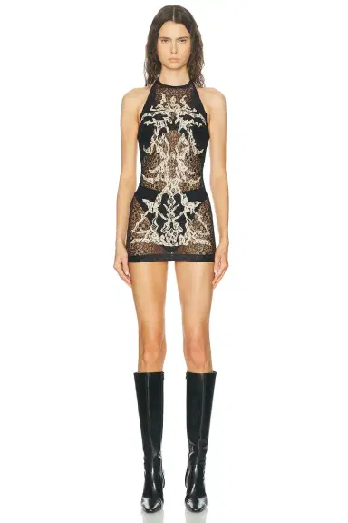 HAELO Feather Lace Mini Dress | Thumbnail 1