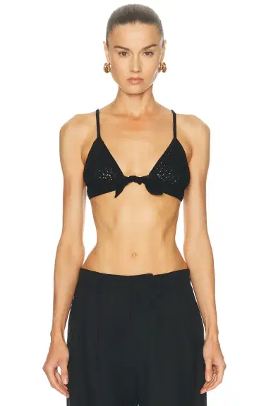 Ralph Lauren Collection Shiny Silk Twist Bra Top | Thumbnail 1 Ralph Lauren Collection Shiny Silk Twist Bra Top | Thumbnail 1