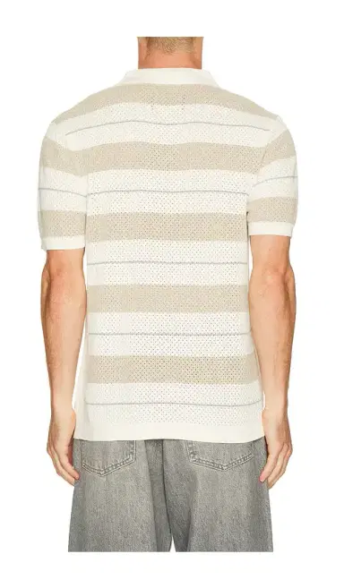 REIGNING CHAMP Cotton Linen Stripe Victor Polo | Thumbnail 2 REIGNING CHAMP Cotton Linen Stripe Victor Polo | Thumbnail 2