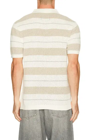 REIGNING CHAMP Cotton Linen Stripe Victor Polo | Thumbnail 4 REIGNING CHAMP Cotton Linen Stripe Victor Polo | Thumbnail 4