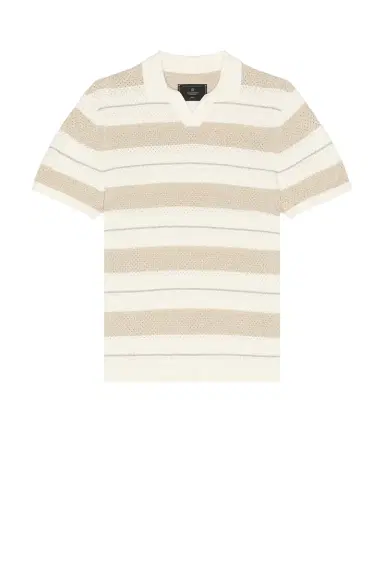 REIGNING CHAMP Cotton Linen Stripe Victor Polo | Thumbnail 6 REIGNING CHAMP Cotton Linen Stripe Victor Polo | Thumbnail 6