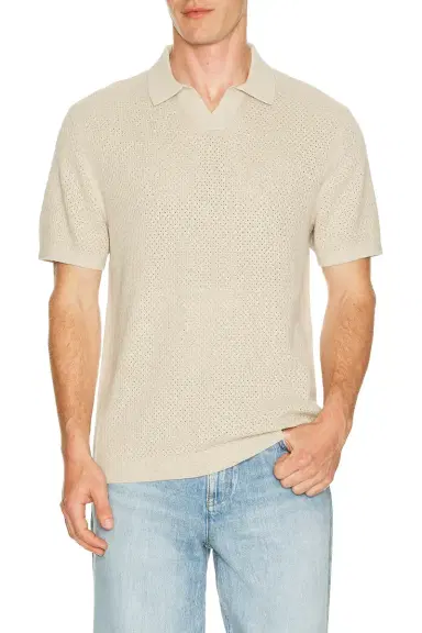 REIGNING CHAMP Cotton Linen Victor Polo | Thumbnail 3 REIGNING CHAMP Cotton Linen Victor Polo | Thumbnail 3