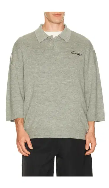 Fear of God Essentials Signature 3/4 Sleeve 90's Knit Polo | Thumbnail 1 Fear of God Essentials Signature 3/4 Sleeve 90's Knit Polo | Thumbnail 1