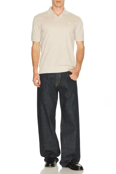 Polo Ralph Lauren Short Sleeve Jacquard Pique Johnny Collar Polo | Thumbnail 5 Polo Ralph Lauren Short Sleeve Jacquard Pique Johnny Collar Polo | Thumbnail 5