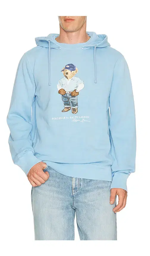 Polo Ralph Lauren Long Sleeve Vintage Fleece Novelty Denim Bear Hoodie