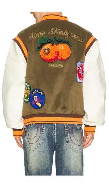 True Religion Garden Logo Retro Varsity Jacket | Thumbnail 2 True Religion Garden Logo Retro Varsity Jacket | Thumbnail 2