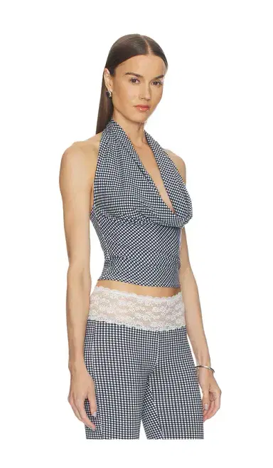 Frankies Bikinis Jay Cotton Jersey Halter Top | Thumbnail 2