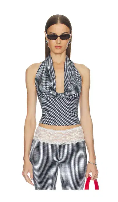 Frankies Bikinis Jay Cotton Jersey Halter Top | Thumbnail 1