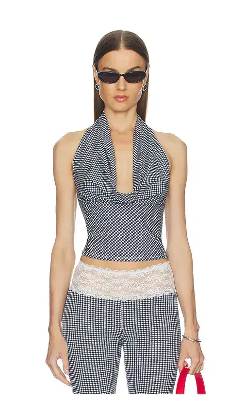 Frankies Bikinis Jay Cotton Jersey Halter Top