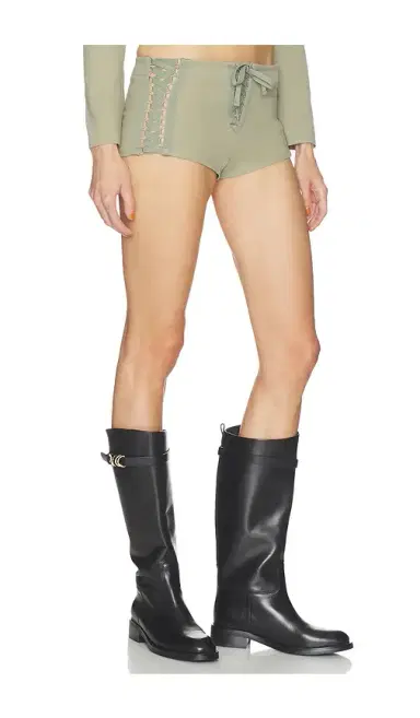 HAELO Open Lace Up Micro Shorts | Thumbnail 2