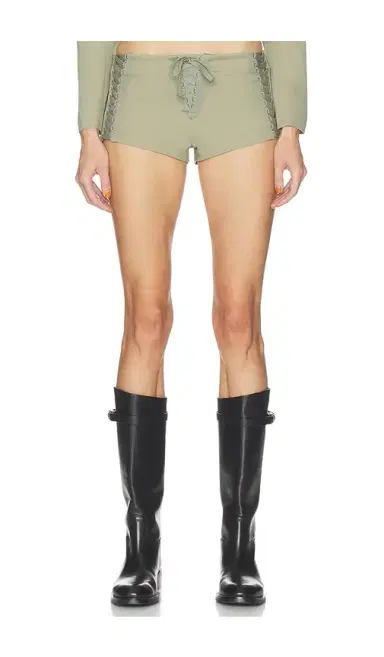 HAELO Open Lace Up Micro Shorts | Thumbnail 1