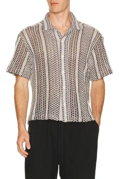 Percival Hugh Crochet Cuban Shirt | Thumbnail 3