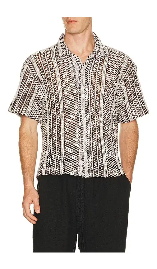 Percival Hugh Crochet Cuban Shirt