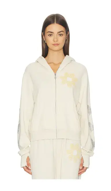 Lauren Moshi Butterfly Daisy Crop Zip Hoodie | Thumbnail 2 Lauren Moshi Butterfly Daisy Crop Zip Hoodie | Thumbnail 2