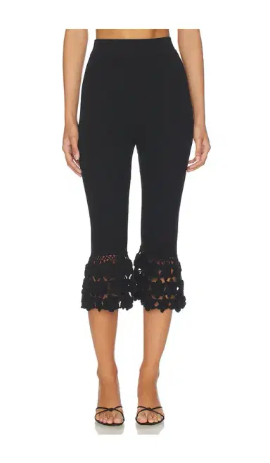 Ganni Fine Cotton Rib Crochet Pant | Thumbnail 1 Ganni Fine Cotton Rib Crochet Pant | Thumbnail 1