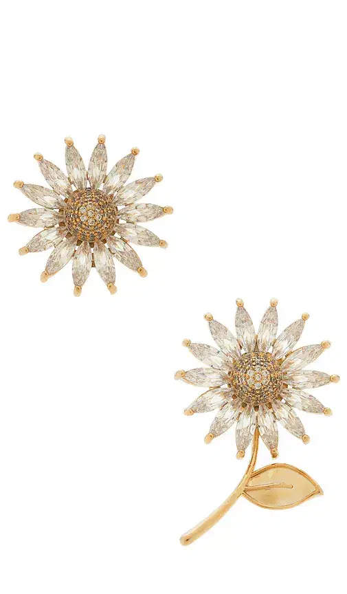Anton Heunis Asymmetric Daisy Earrings