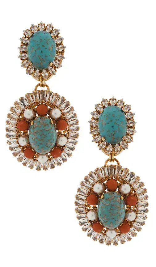 Anton Heunis Oval Disc Chandelier Earrings