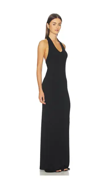 ENZA COSTA Silk Rib U-neck Halter Fluid Maxi Dress | Thumbnail 2 ENZA COSTA Silk Rib U-neck Halter Fluid Maxi Dress | Thumbnail 2