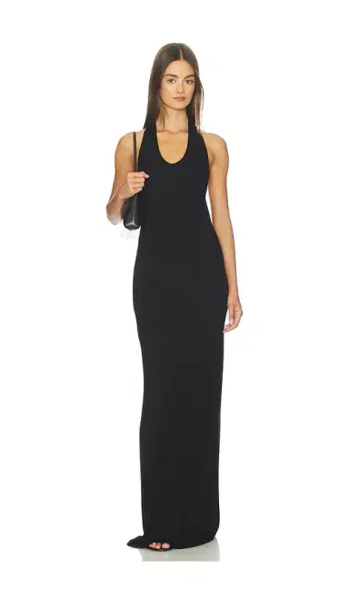 ENZA COSTA Silk Rib U-neck Halter Fluid Maxi Dress | Thumbnail 1 ENZA COSTA Silk Rib U-neck Halter Fluid Maxi Dress | Thumbnail 1