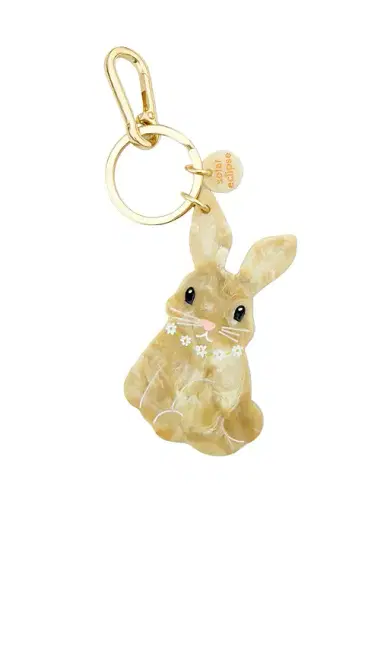 Solar Eclipse Hand-painted Bunny Bag Charm & Keychain | Thumbnail 1 Solar Eclipse Hand-painted Bunny Bag Charm & Keychain | Thumbnail 1