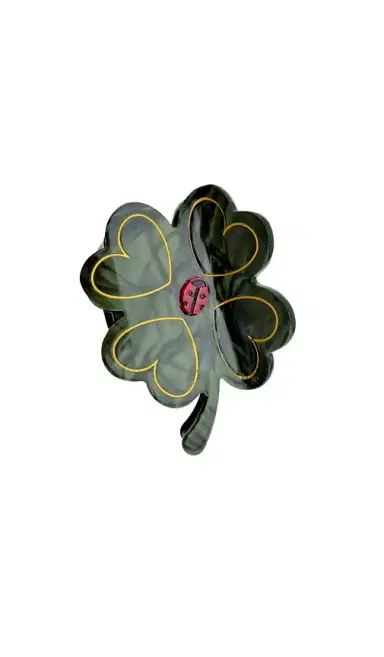 Solar Eclipse Hand-painted Clover Claw Hair Clip | Thumbnail 1