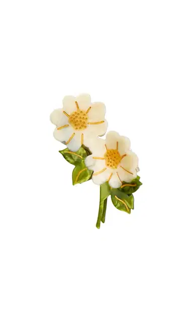 Solar Eclipse Hand-painted Vintage Daisy Stem Claw Hair Clip | Thumbnail 1