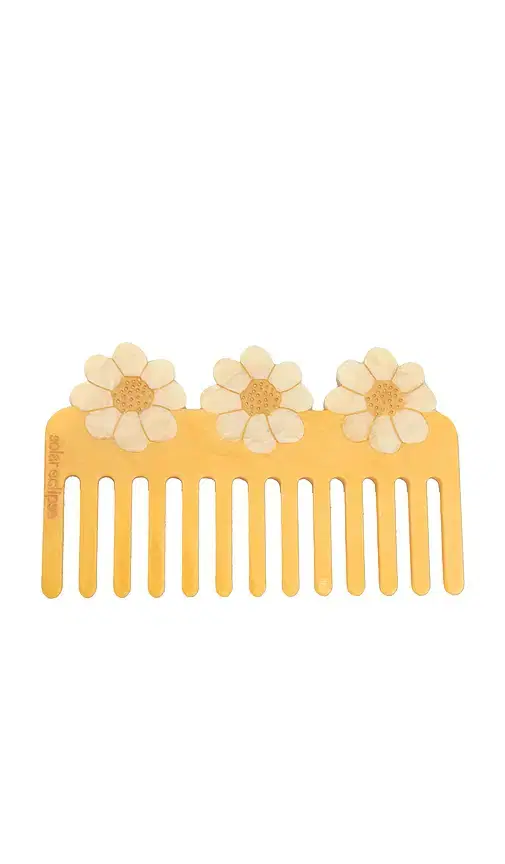 Solar Eclipse Hand-painted Vintage Daisy Detangling Wide Tooth Hair Comb
