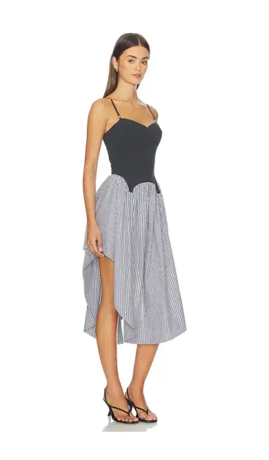 Fleur du Mal Colorblock Cupped Midi Dress | Thumbnail 2