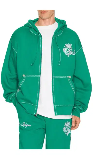 True Religion Crest Big T Cinched Zip Up Hoodie | Thumbnail 2 True Religion Crest Big T Cinched Zip Up Hoodie | Thumbnail 2