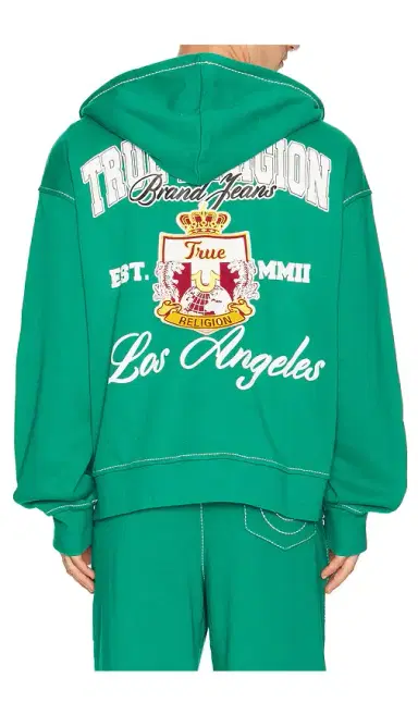 True Religion Crest Big T Cinched Zip Up Hoodie | Thumbnail 1 True Religion Crest Big T Cinched Zip Up Hoodie | Thumbnail 1