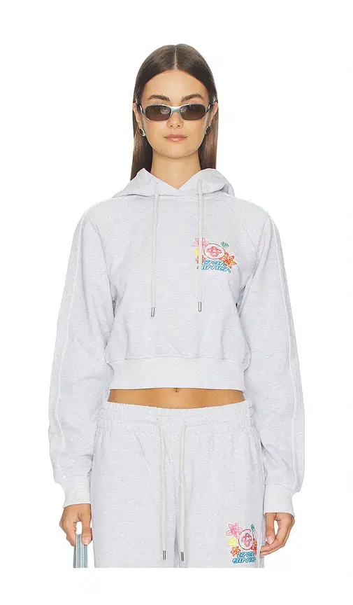 Embroidered Cropped Hoodie