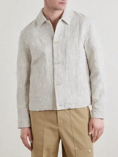 MR P. Cotton and Linen-Blend Jacquard Blouson Jacket - Men | Thumbnail 3 MR P. Cotton and Linen-Blend Jacquard Blouson Jacket - Men | Thumbnail 3