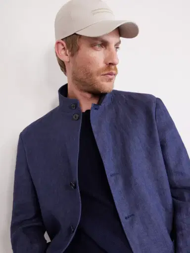 Zegna Oasi Logo-Detailed Linen Baseball Cap - Men | Thumbnail 2 Zegna Oasi Logo-Detailed Linen Baseball Cap - Men | Thumbnail 2
