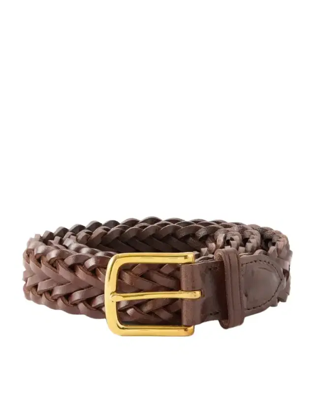 3cm Woven Leather Belt - Men