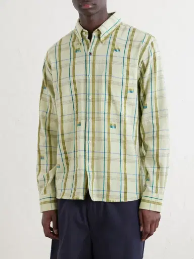 Kardo Ronald Embroidered Checked Cotton Shirt - Men | Thumbnail 3
