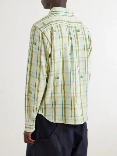 Kardo Ronald Embroidered Checked Cotton Shirt - Men | Thumbnail 4