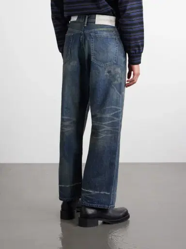 Neighborhood Savage Wide-Leg Bead-Embellished Distressed Jeans - Men | Thumbnail 4 Neighborhood Savage Wide-Leg Bead-Embellished Distressed Jeans - Men | Thumbnail 4