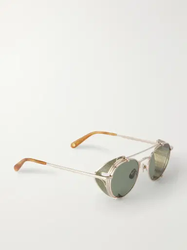 Garrett Leight California Optical Ocampo Round-Frame Metal Sunglasses - Men | Thumbnail 3