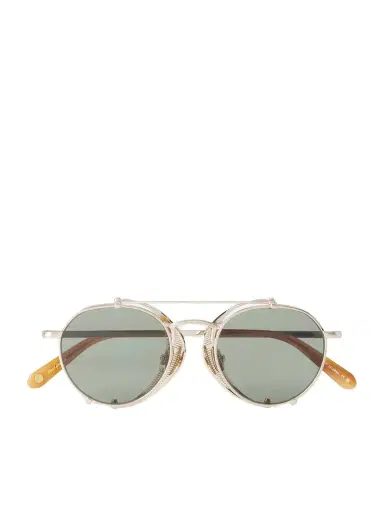 Garrett Leight California Optical Ocampo Round-Frame Metal Sunglasses - Men | Thumbnail 1