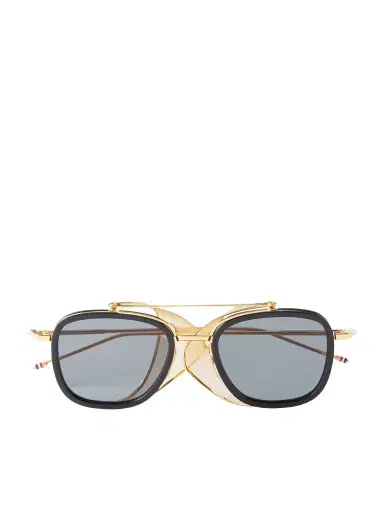 Thom Browne Round-Frame Silver-Tone Titanium Sunglasses - Men | Thumbnail 1 Thom Browne Round-Frame Silver-Tone Titanium Sunglasses - Men | Thumbnail 1