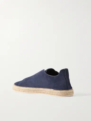 Zegna Triple Stitch™ Leather-Trimmed Suede Slip-On Sneakers - Men | Thumbnail 4 Zegna Triple Stitch™ Leather-Trimmed Suede Slip-On Sneakers - Men | Thumbnail 4