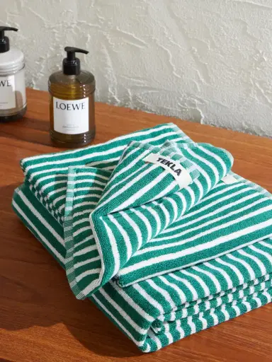 Tekla Set of Three Logo-Appliquéd Striped Organic Cotton Towels - Men | Thumbnail 2