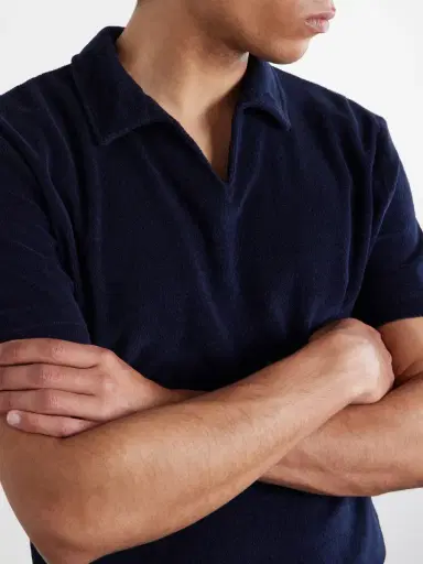 Thom Sweeney Terry-Cotton Polo Shirt - Men | Thumbnail 5 Thom Sweeney Terry-Cotton Polo Shirt - Men | Thumbnail 5