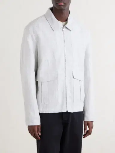 MR P. Checked Linen Blouson Jacket - Men | Thumbnail 3